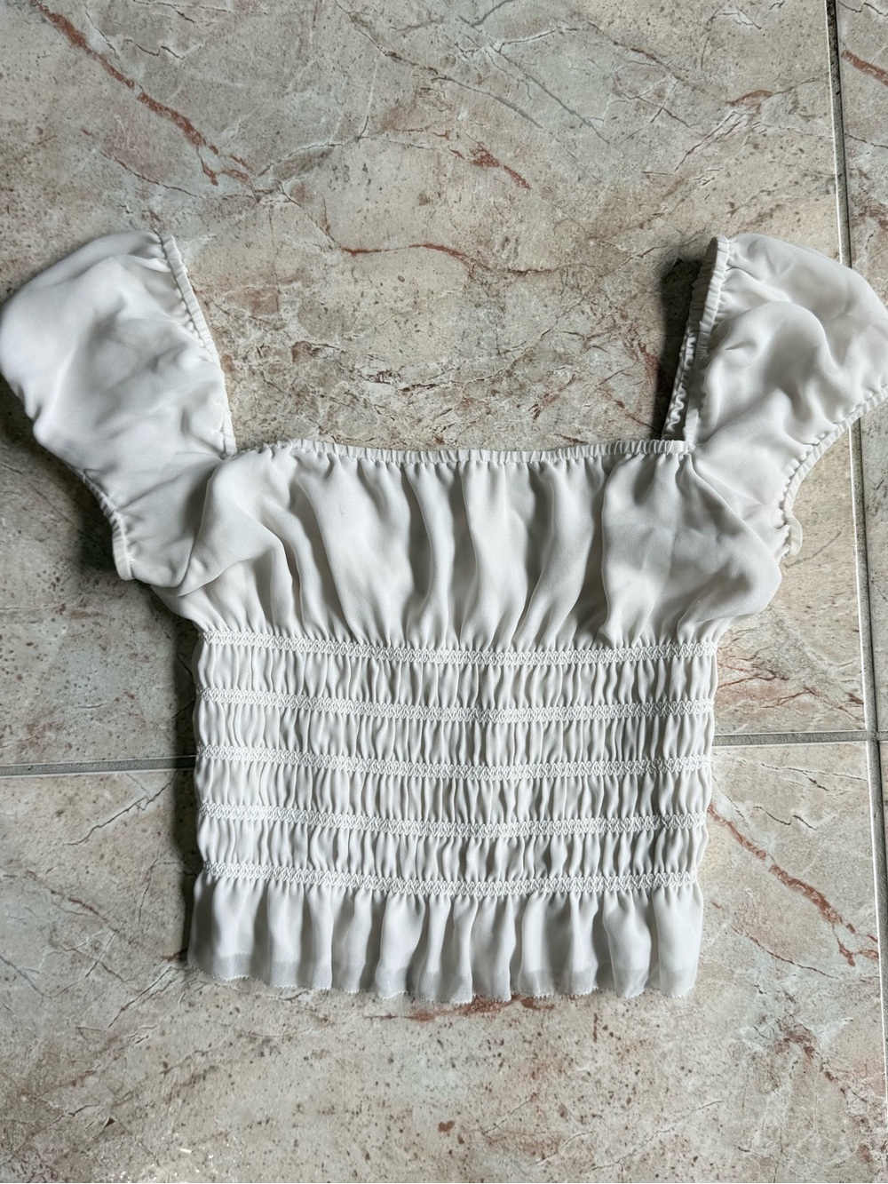 Wilfred White Ruffle Sleeve Crop Top